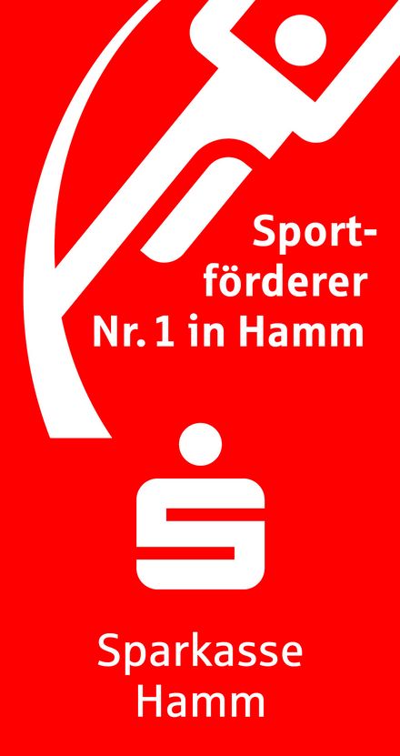 Logo der Sparkasse Hamm ergänzt um den Zusatz Sportförderer N. 1 in Hamm