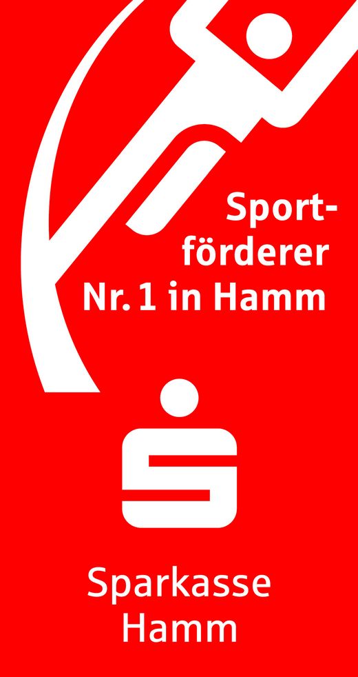 Logo der Sparkasse Hamm ergänzt um den Zusatz Sportförderer N. 1 in Hamm