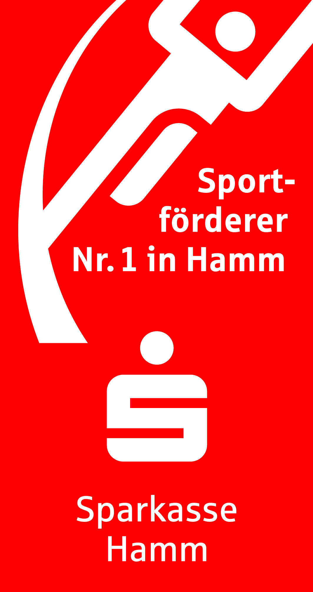 Logo der Sparkasse Hamm ergänzt um den Zusatz Sportförderer N. 1 in Hamm